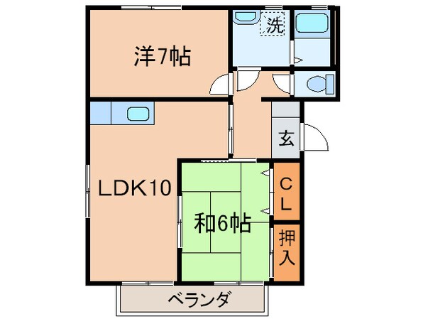 ハイツ野中の物件間取画像